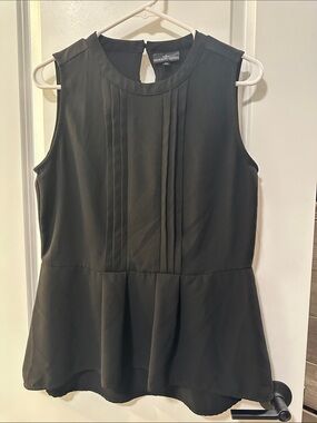 Nursing Queen Black Sleeveless Pleated Peplum Camisole